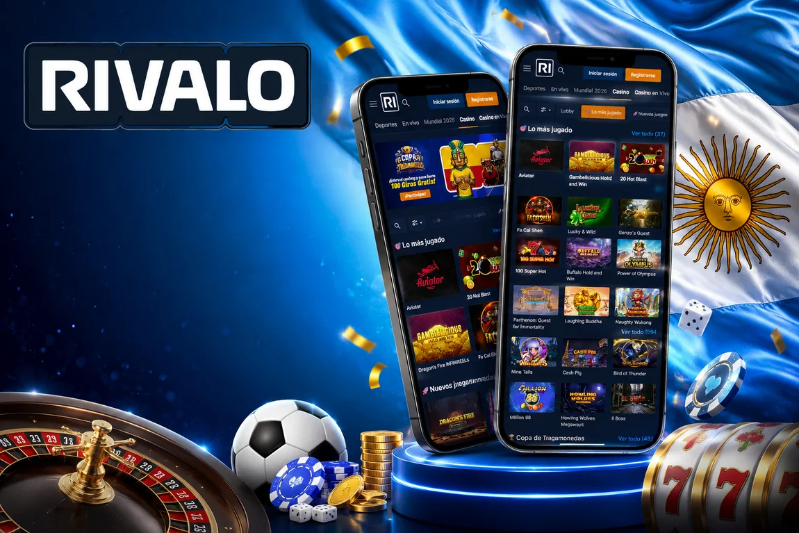 App de Rivalo Argentina abierta en un celular con apuestas deportivas y casino